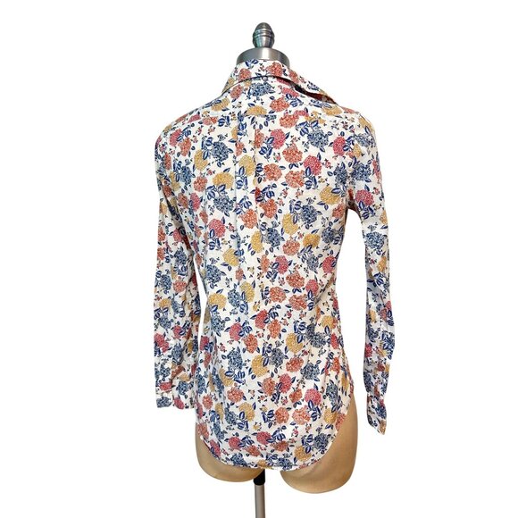 Ann Mashburn Womens Floral Button-Up Shirt Cotton Long Sleeve Small - Picture 3 of 5
